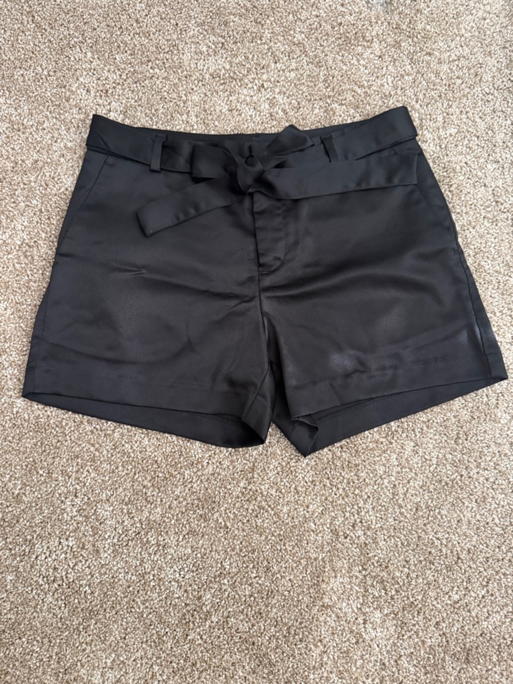 Banana Republic Black High-Waist Tie Shorts